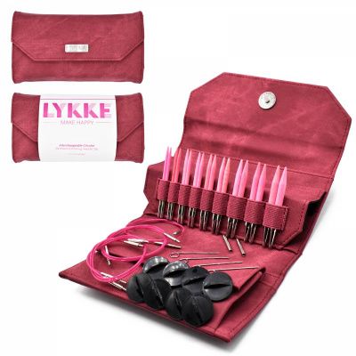 Набор разъемных спиц LYKKE, дерево, длина 7 см, цвет Blush Crimson
