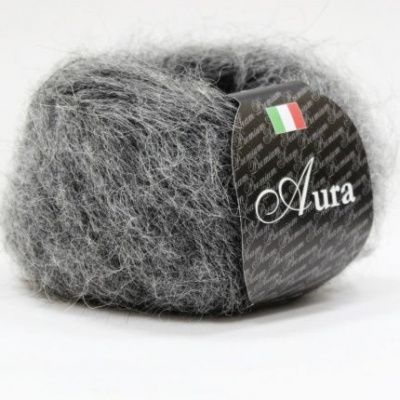 Пряжа SEAM AURA (802, средне-серый меланж) Состав: 70% сури альпака 30% полиамид; 25г/225м
